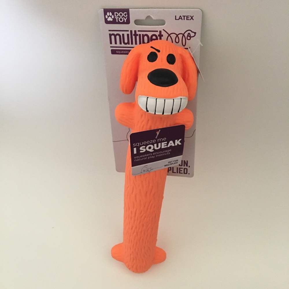 12” Dog Toy Latex Squeaker Original Loofa Dog Ruff 12 NEW by Multipet
